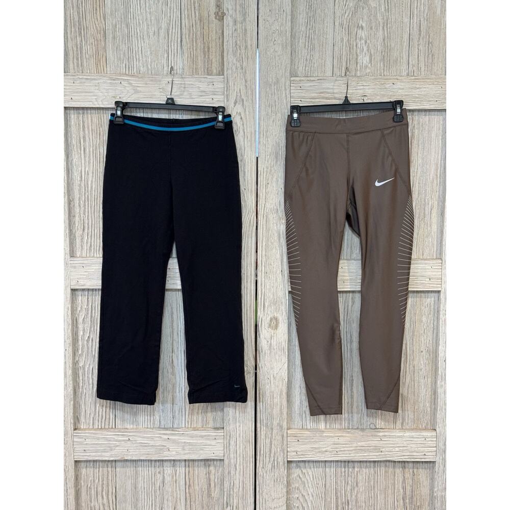 Nike Womens Dri Fit Leggings And Black Capri Small Lot Of 2